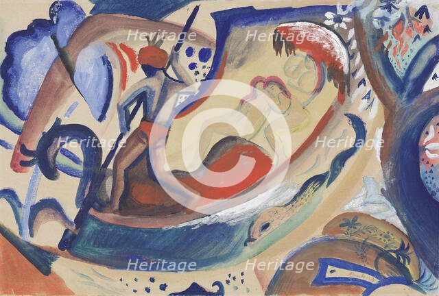 Naked girls in the boat, 1911. Creator: Macke, August (1887-1914).