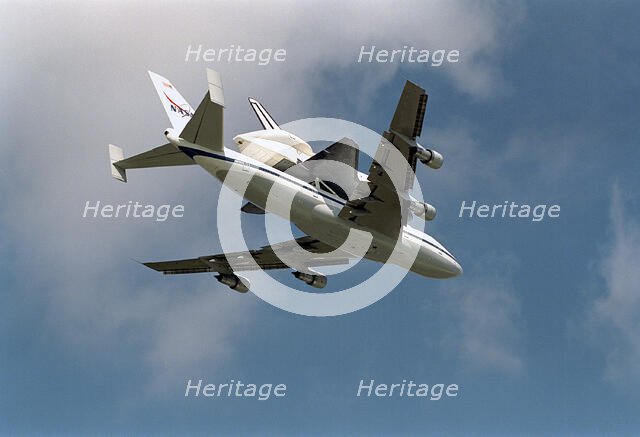 Endeavour on Shuttle Carrier Aircraft, March 27, 1997.  Creator: NASA.