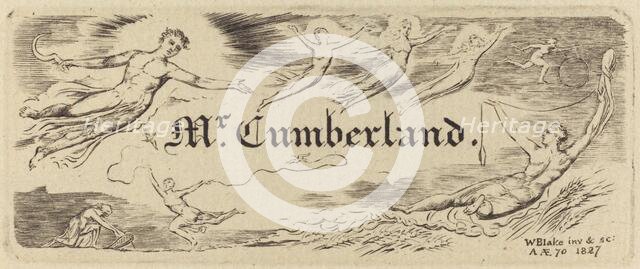 George Cumberland's Card, 1827. Creator: William Blake.