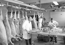 Butchers at work, Landskrona, Sweden, 1967. Artist: Unknown