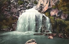 Kamyshlinsky Waterfall, located at the Confluence of the Kamyshla River...., 1911-1913. Creator: Sergei Ivanovich Borisov.
