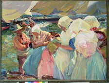  'Women on the Beach, Fisherwomen' by Joaquin Sorolla.