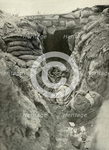 'A Captured German Trench', (1919).  Creator: Unknown.