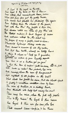 Original manuscript of the Epilogue to the Idylls of the King, c1872.Artist: Alfred Lord Tennyson