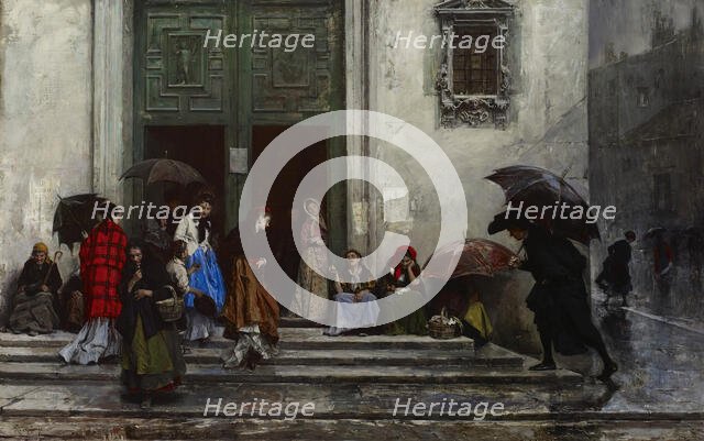 Coming Out of Church, before 1875. Creator: Raimundo de Madrazo y Garreta.