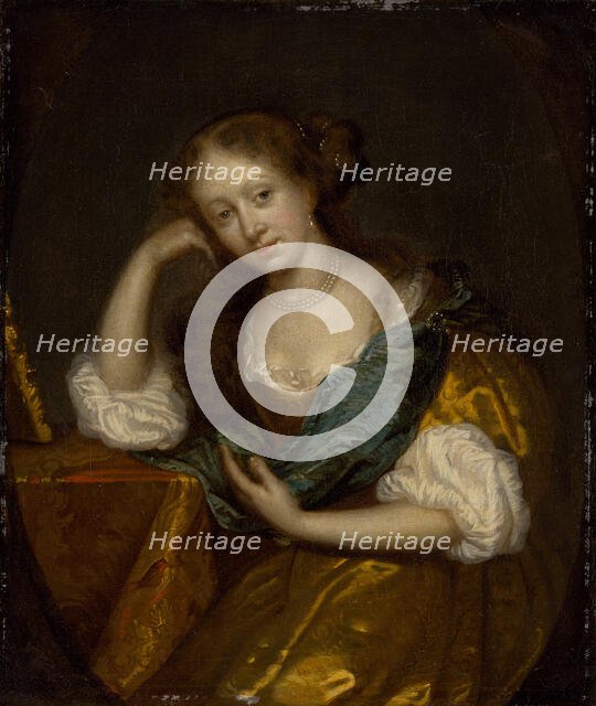 In Thought, 1670-1680. Creator: Circle of Caspar Netscher.