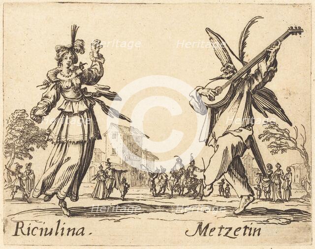 Riciulina and Metzetin, c. 1622. Creator: Jacques Callot.