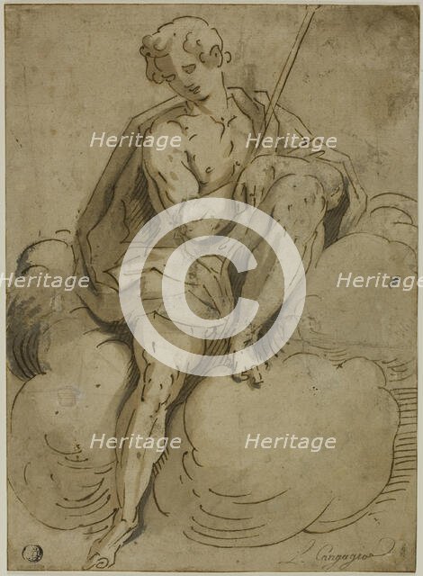 Seated Saint John the Baptist, 1560/70. Creator: School of Luca Cambiaso Italian, 1527-1587.