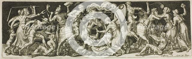 Grotesque Battle, from Combats and Triumphs, 1561/72. Creator: Etienne Delaune.