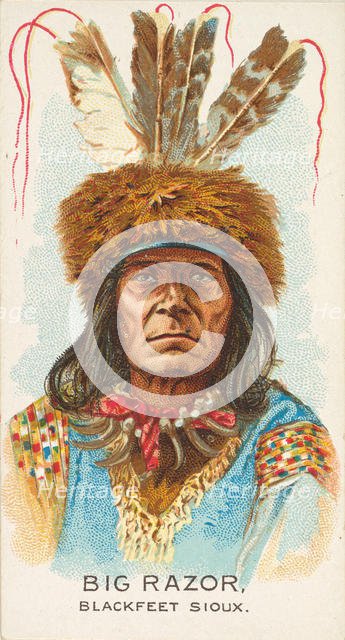 Big Razor, Blackfeet Sioux, from the American Indian Chiefs series (N2) for Allen & Ginter..., 1888. Creator: Allen & Ginter.