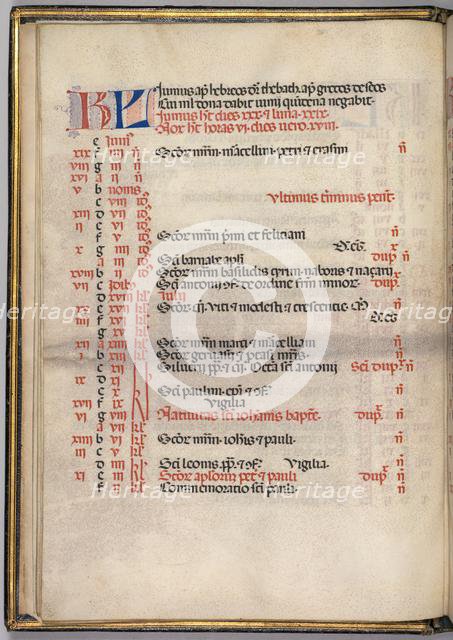 Missale: Fol. 5v: June Calendar Page, 1469. Creator: Bartolommeo Caporali (Italian, c. 1420-1503).
