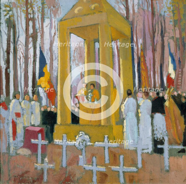 Messe devant la tombe d'Ernest Psichari, 1924. Creator: Denis, Maurice (1870-1943).