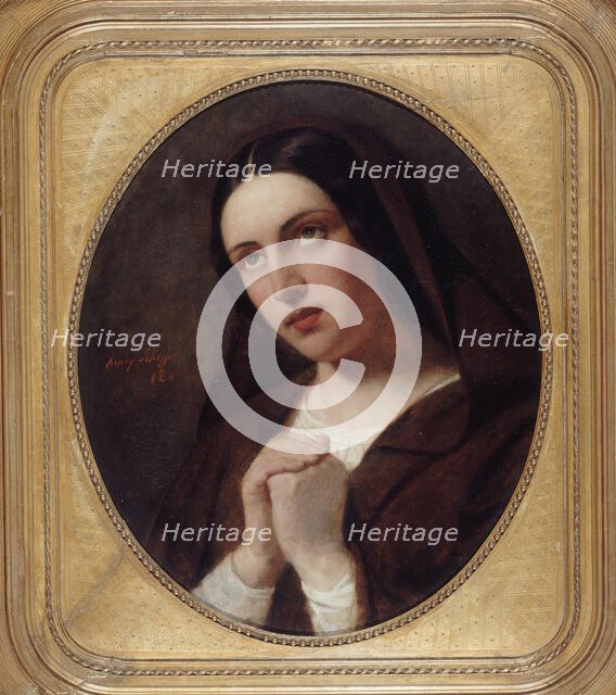 Young woman praying, 1860. Creator: Henry Scheffer.