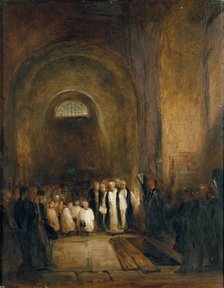 Turner's Burial in the Crypt of St Paul's, post 1851. Artist: George Jones.