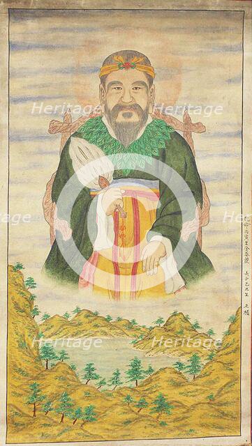 Dangun, the founder of the first Korean kingdom, on the Baekdu Mountain, First half of 19th cent. Creator: Anonymous.