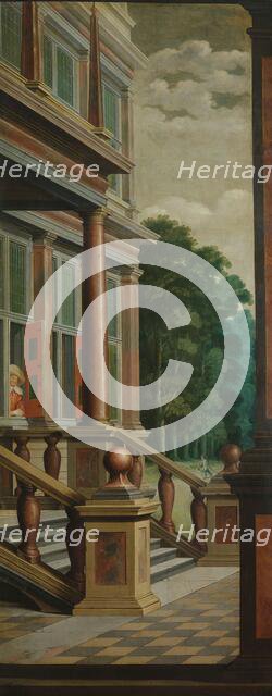 A Seven-Part Decorative Sequence: An Outdoor Stairway, 1630-1632. Creator: Dirck van Delen.