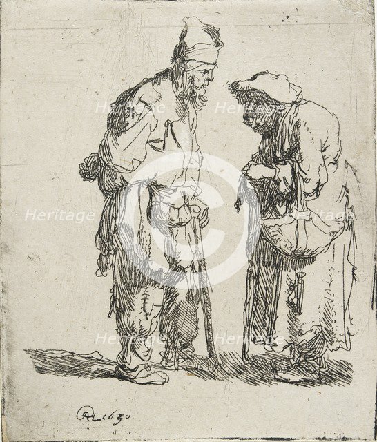 Beggar Man and Beggar Woman conversing, 1630. Artist: Rembrandt Harmensz van Rijn.
