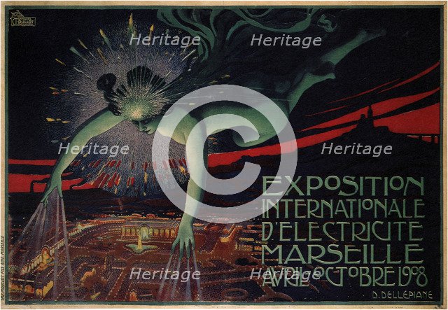 International Exposition of Electricity, Marseille, 1908. Artist: Dellepiane, David (1866-1932)