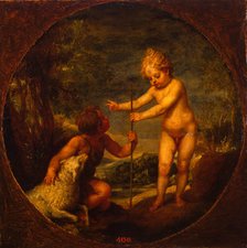 Christ and John the Baptist as Children, ca 1665. Artist: Cano, Alonso (1601-1667)