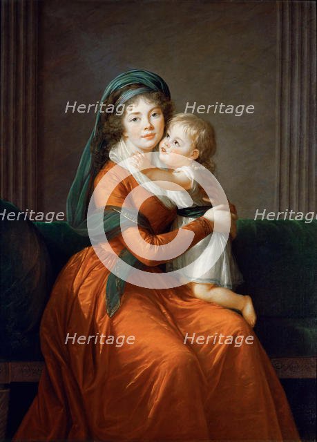 Portrait of Princess Alexandra Golitsyna with her son Pyotr, 1794. Creator: Vigée Le Brun, Louise Élisabeth (1755-1842).