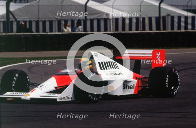 Ayrton Senna in the McLaren MP4-5 at 1989 British Grand Prix, Silverstone Artist: Unknown.