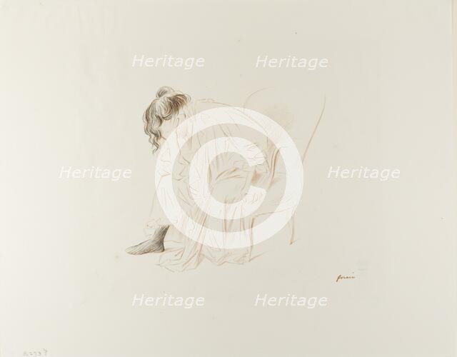 Seated Woman, Head in Right Hand, 1897. Creator: Jean Louis Forain.