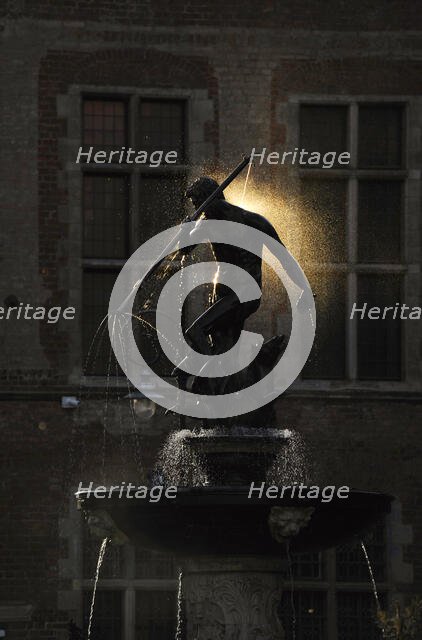 Neptune's Fountain by Abraham van den Block and Piotr Husen, Gdansk, Poland, 2015. Creator: Unknown.