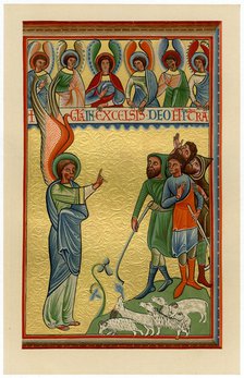 The angel and the shepherds, late 12th century. Artist: Unknown