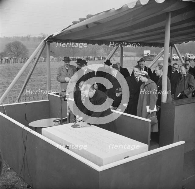 M1, Junction 10, Slip End, Central Bedfordshire, 24/03/1958. Creator: John Laing plc.