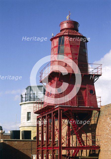 The 1865 and 1911 lighthouses, Hurst Castle, Hampshire, 1994. Artist: Unknown