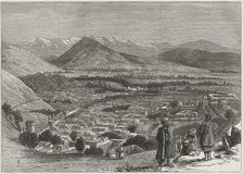 British-Afghan war, view of Kabul city from the top of the Citadel. Afghanistan.