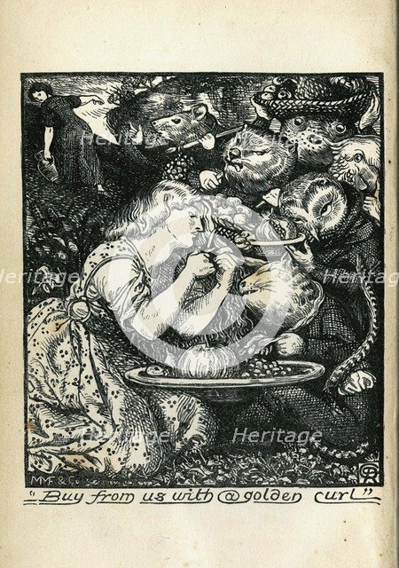 Frontispiece of Goblin Market and Other Poems by Christina Rossetti, 1861-1862. Artist: Rossetti, Dante Gabriel (1828-1882)
