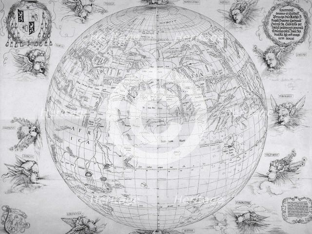 A map of the world, 1515. Creators: Albrecht Durer, Johann Stabius.