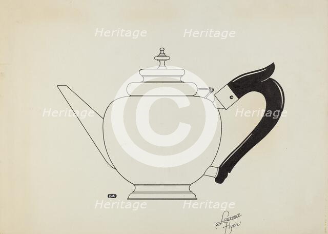 Silver Teapot, c. 1936. Creator: Lawrence Flynn.