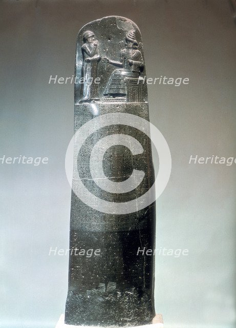 Diorite stele inscribed with the laws of Hammurabi, 18th century BC. Artist: Unknown