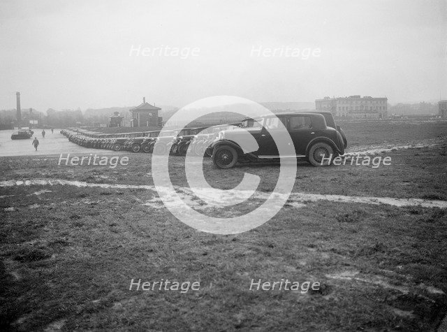 Cars at the Riley Motor Club Rally, Croydon Aerodrome, 25 April 1931. Artist: Bill Brunell.