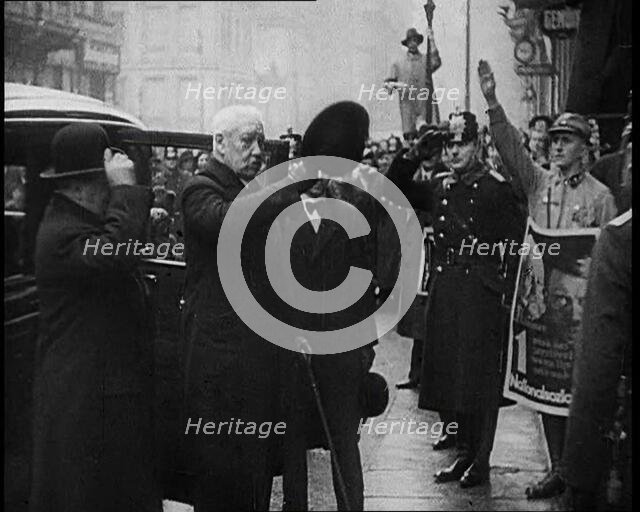 German President Paul von Hindenburg Greeting a Crowd, 1933. Creator: British Pathe Ltd.