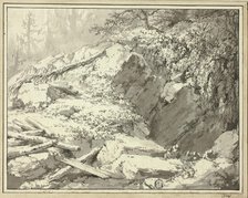 Mountainside with Fallen Tree, n.d. Creator: Friedrich Wilhelm Gmelin.