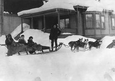 Transportation by dog sled, between c1900 and c1930. Creator: Unknown.