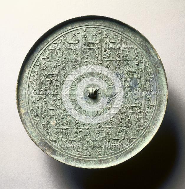 Mirror with Quatrefoil and Feather Pattern, 4th century BC. Creator: Unknown.