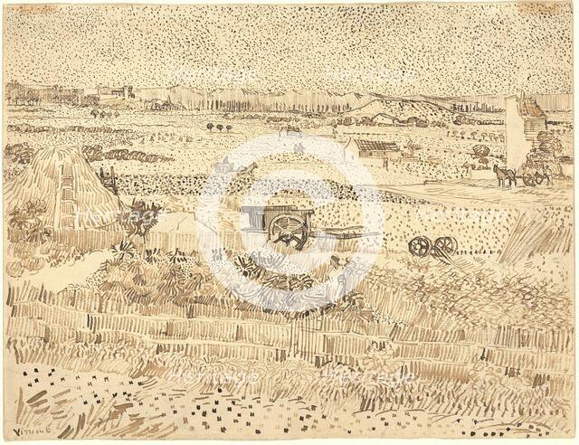 Harvest--The Plain of La Crau, 1888. Creator: Vincent van Gogh.