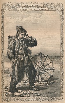 'Crusoe Sees a Foot-Print in the Sand', c1870. Artist: Unknown.