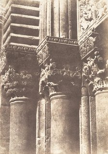 Jérusalem, Saint-Sépulcre, Détails des chapiteaux de la porte principale, 1854. Creator: Auguste Salzmann.