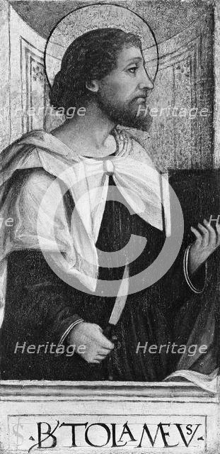 The Twelve Apostles: Saints Bartholomew, Andrew, Matthew, James the Greater...,  Creator: Unknown.