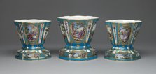Garniture of Three Flower Vases (Vases Hollandois), Sèvres, c. 1761. Creators: Sèvres Porcelain Manufactory, André-Vincent Vieillard.