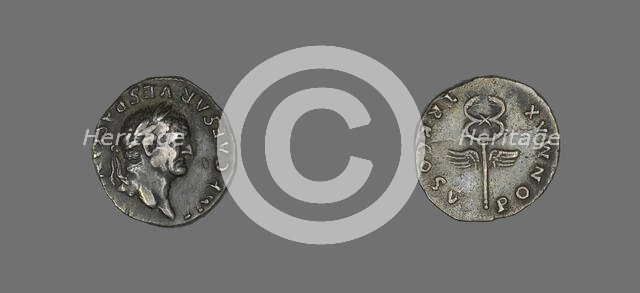 Denarius (Coin) Portraying Emperor Vespasian, 74. Creator: Unknown.