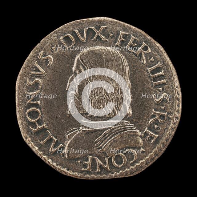 Alfonso I d'Este, 1476-1534, 3rd Duke of Ferrara, Modena and Reggio 1505 [obverse], 16th century. Creator: Unknown.