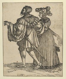 Couple Walking to the Left (VI), from The Wedding Dancers (restrike). Creator: Hans Schäufelein the Elder.