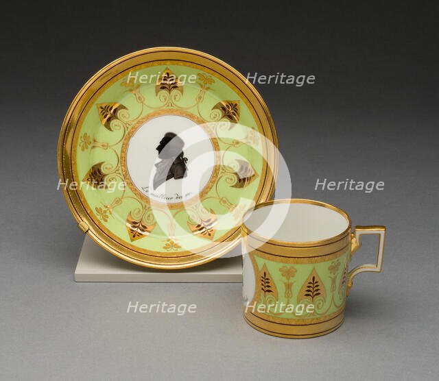 Coffee Cup and Saucer, Vienna, c. 1803. Creator: Vienna State Porcelain Manufactory.