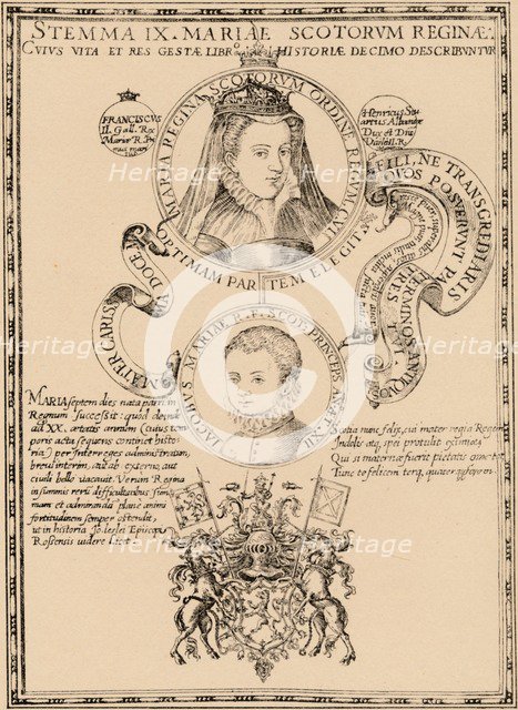Mary, Queen of Scots (1542-1587) and King James VI and I (1566-1625), 1889. Artist: Unknown.